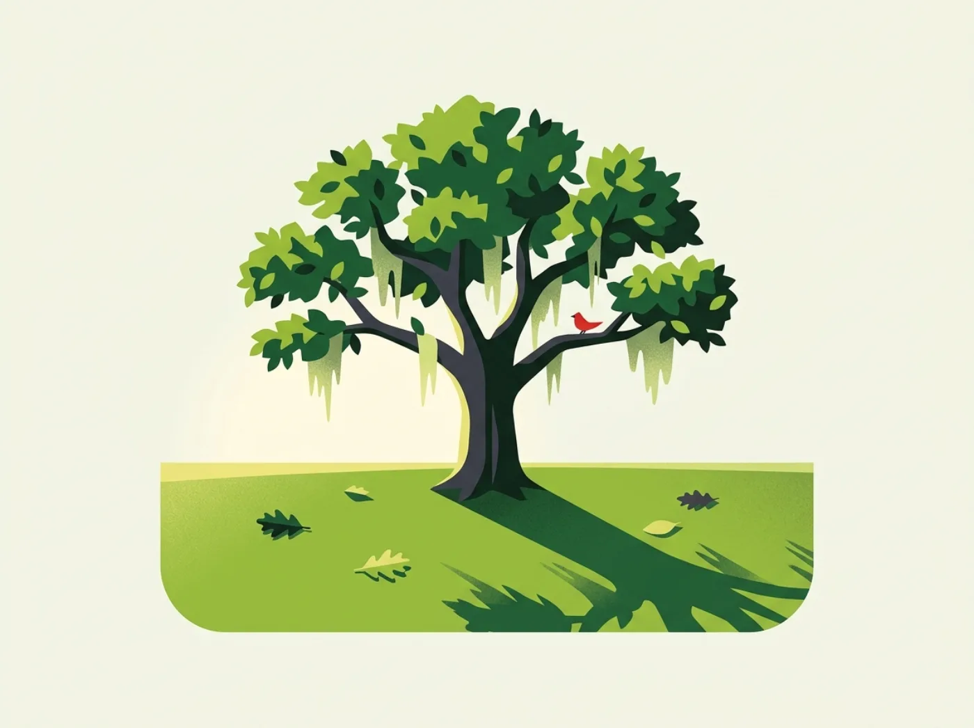 Illustration: a Central Florida lawn in fall