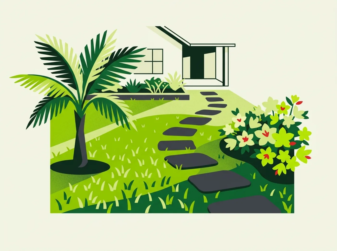 Illustration: a Central Florida lawn in spring