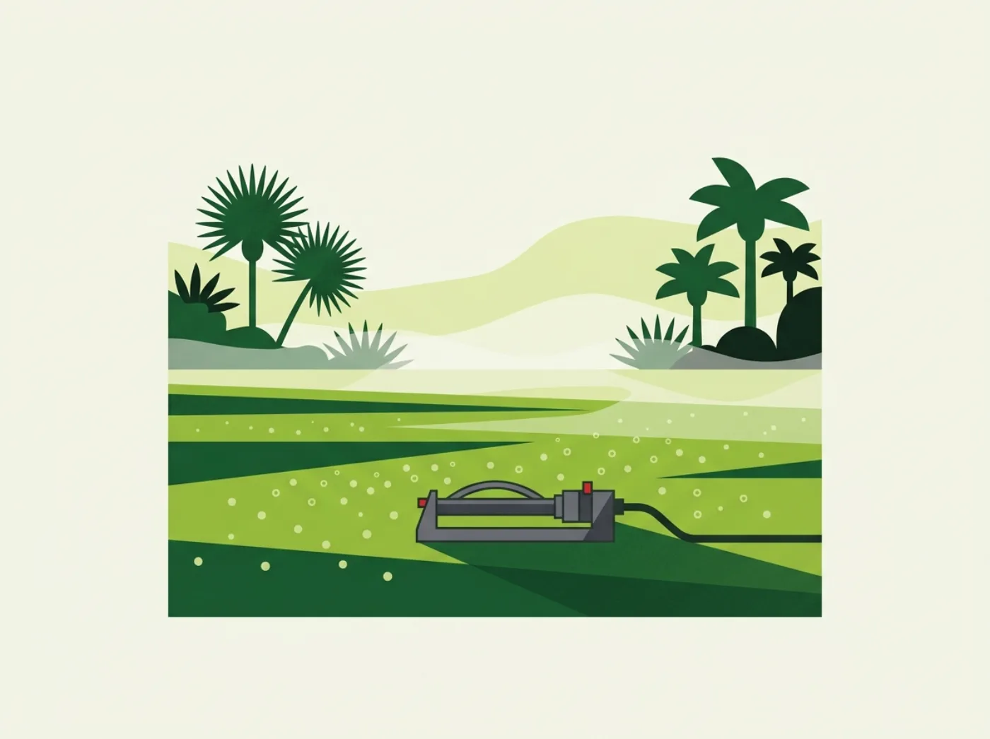 Illustration: a Central Florida lawn in winter